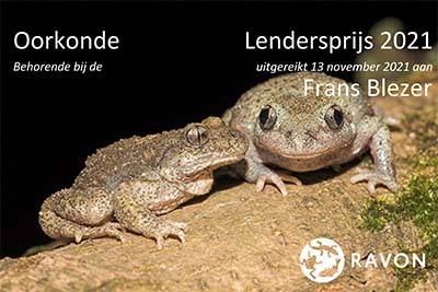 Oorkonde Lendersprijs Frans Blezer