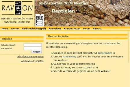 Invoerportaal Meetnetportaal Reptielen RAVON